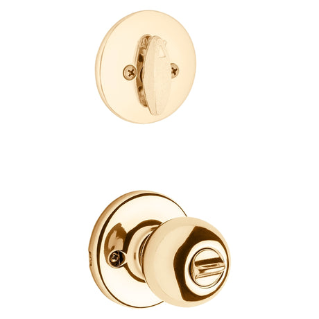 Kwikset 690P 3CP 6ALRCSK6 Combination Lockset, Knob Handle, Polo Design, Polished Brass, 3 Grade