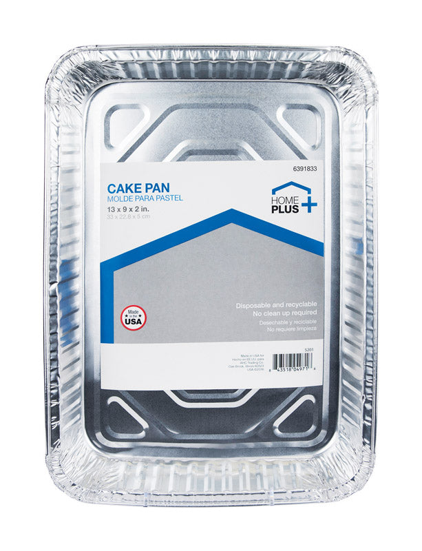 Home Plus Durable Foil 9 in. W X 13 in. L Cake Pan Silver 1 pk, Pack of 12