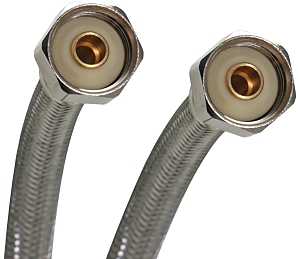 Fluidmaster B4F30CU Water Supply Connector, 1/2 in, FIP, Polymer/Stainless Steel, For: 3/8 in Shut-Off Valve