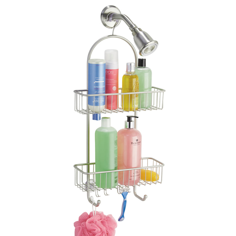 iDesign Classico 2 26 in. H X 5 in. W X 12 in. L Satin Silver Shower Caddy