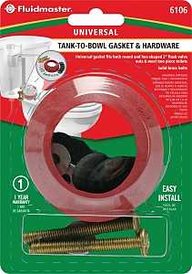 Fluidmaster 6106 Toilet Tank-to-Bowl Gasket, Solid Brass/Sponge Rubber