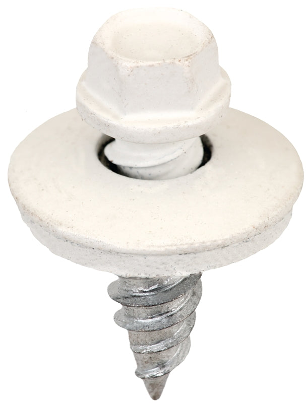 Acorn International SW-SS1234W250 Stitch Screw, #12 Thread, High-Low Thread, Hex Drive, White, 250/BAG