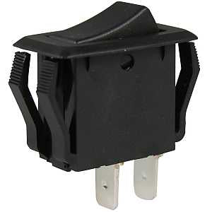 Gardner Bender GSW Series GSW-41 Rocker Switch, 8/16 A, 125/250 V, SPST, 0.55 x 1.12 in Panel Cutout, Black