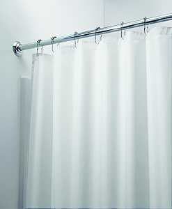 iDESIGN 14652 Shower Curtain/Liner, 72 in L, 72 in W, Polyester, White