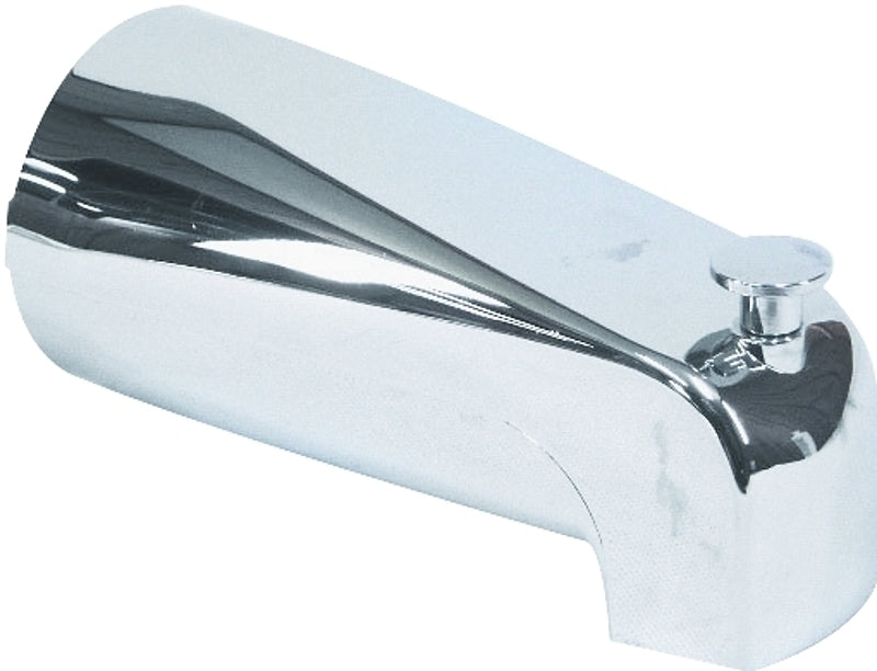 US Hardware P-522C Bathtub Spout with Diverter, 12.63 in L, 8-3/4 in W, 11-3/4 in H, 1/2 in Connection, NPT, Plastic