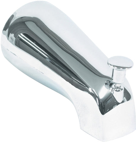 US Hardware P-526C Bathtub Spout with Diverter, 12.63 in L, 8-3/4 in W, 11-3/4 in H, 1/2 in Connection