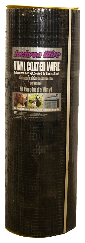 Jackson Wire 11 03 38 24 Hardware Cloth, 100 ft L, 36 in W, 19 ga, 1/2 x 1/2 in Mesh, Galvanized, Black