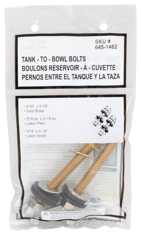 ProSource 192265 Tank-to-Bowl Connector Kit, Brass, Brass, For: Connecting Toilet Tank to Toilet Bowl