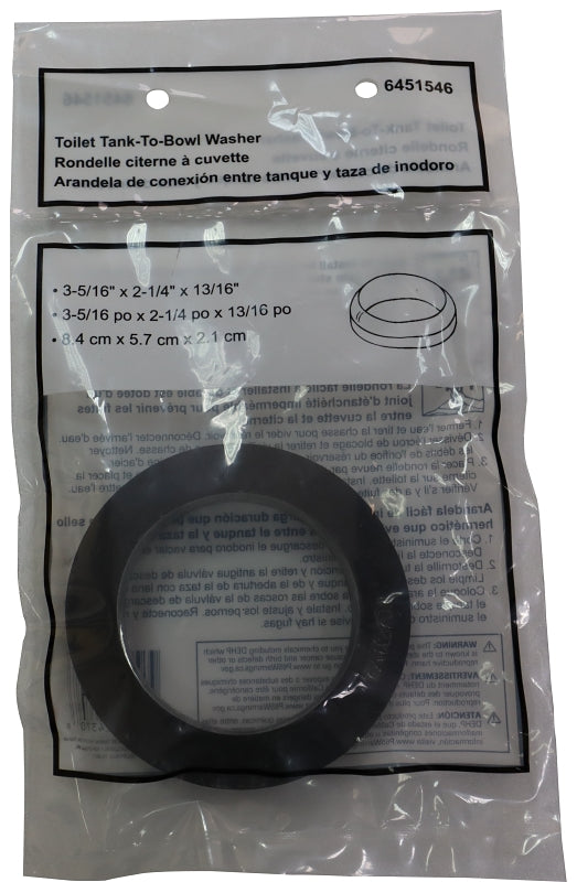 ProSource 24370 Toilet Tank and Bowl Washer, Rubber, Black, Black