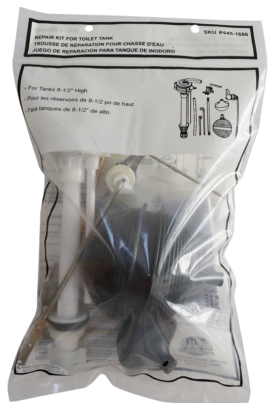 ProSource 24449 Toilet Tank Repair Kit, 1 Set-Piece, Black/Brass/Silver/White