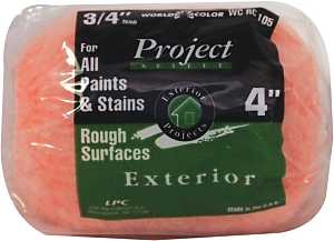 Linzer RC105-4 Roller Cover, 3/4 in Thick Nap, 4 in L, Polyester Cover