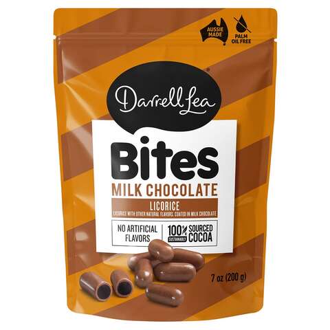 Darrell Lea Bites Licorice/Milk Chocolate Candies 7 oz, Pack of 8