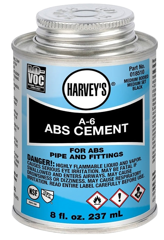 Harvey A-6 Series 18510-24 Medium-Bodied Cement, 8 oz Can, Liquid, Black