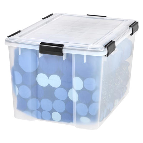 IRIS WEATHERPRO 74 qt Clear Storage Tote 14.5 in. H X 17.75 in. W X 23.6 in. D Stackable, Pack of 4