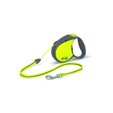 Flexi Neon Yellow Retractable Plastic Dog Leash Small