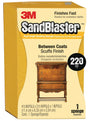 3M SandBlaster 9565 Sanding Sponge, 4-1/2 in L, 2-1/2 in W, 220 Grit, Aluminum Oxide Abrasive