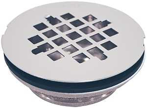 Oatey 42070 Shower Drain, Brass, Stainless Steel, For: Preformed Shower Stall Bases