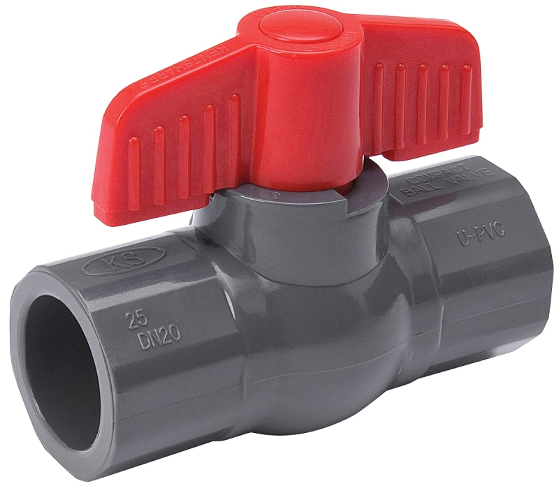 B & K 107-605 Ball Valve, 1 in Connection, Compression, 150 psi Pressure, PVC Body