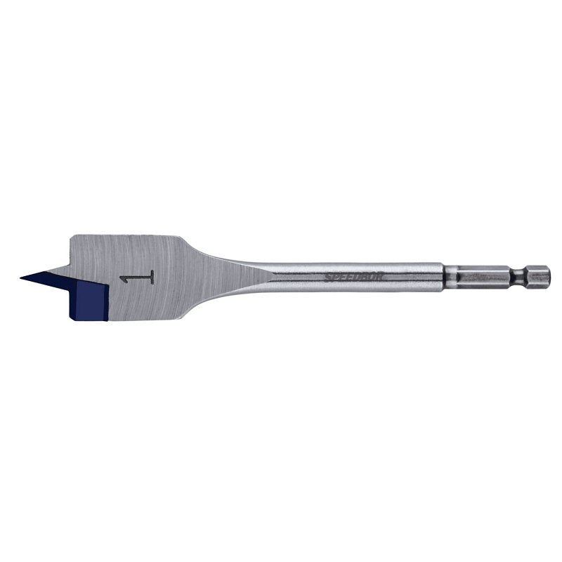 Irwin 88816 Spade Drill Bit, 1 in Dia, 6 in OAL, Flat Flute, 1/4 in Dia Shank, Hex Shank