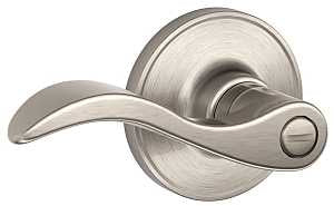 Schlage J Series J40SEV619 Privacy Lever, Mechanical Lock, Satin Nickel, Metal, Residential, 3 Grade, 7/8 in Housing Dia