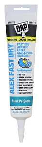 DAP 18408 Acrylic Latex Caulk, White, 5.5 fl-oz Tube