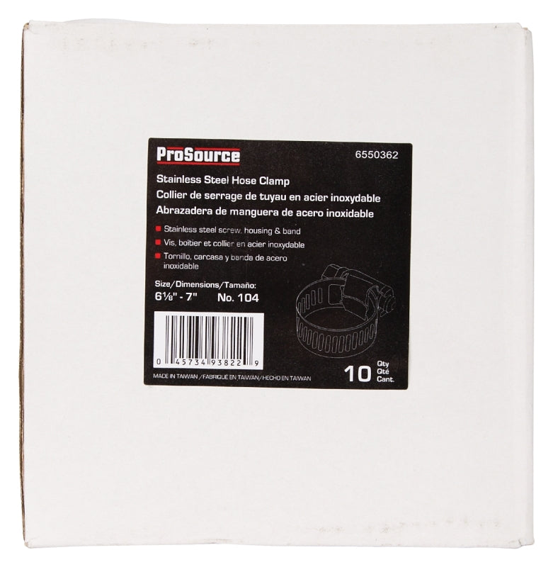 ProSource HCRSS104 Interlocked Hose Clamp, Stainless Steel, Stainless Steel, Pack of 10