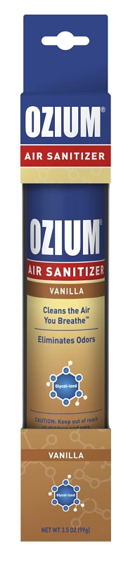 Ozium OZM-23 Air Freshener, 3.5 oz Aerosol Can, Vanilla, Pack of 4