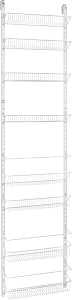 ClosetMaid 123300 Series Wall and Door Rack, 5.2 in L x 18 in W x 77 in H Dimensions, Metal, White