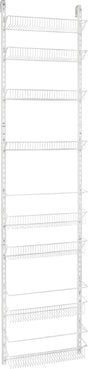 ClosetMaid 123300 Series Wall and Door Rack, 5.2 in L x 18 in W x 77 in H Dimensions, Metal, White