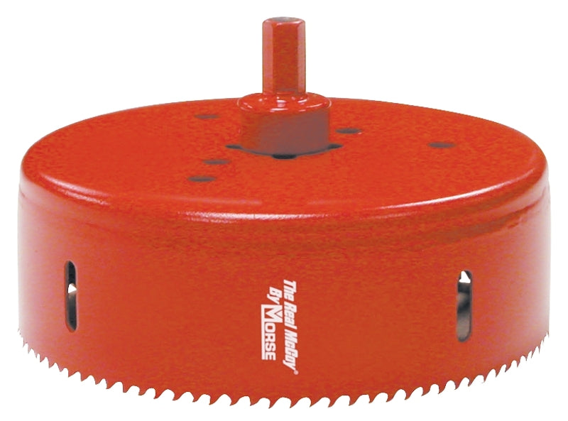 Morse Real McCoy TA76 Hole Saw with Arbor, 4-3/4 in Dia, 1-15/16 in D Cutting, 7/16 in Arbor, 4/6 TPI, HSS Cutting Edge