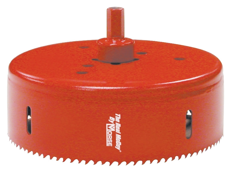 Morse Real McCoy TA66 Hole Saw with Arbor, 4-1/8 in Dia, 1-15/16 in D Cutting, 7/16 in Arbor, 4/6 TPI, HSS Cutting Edge
