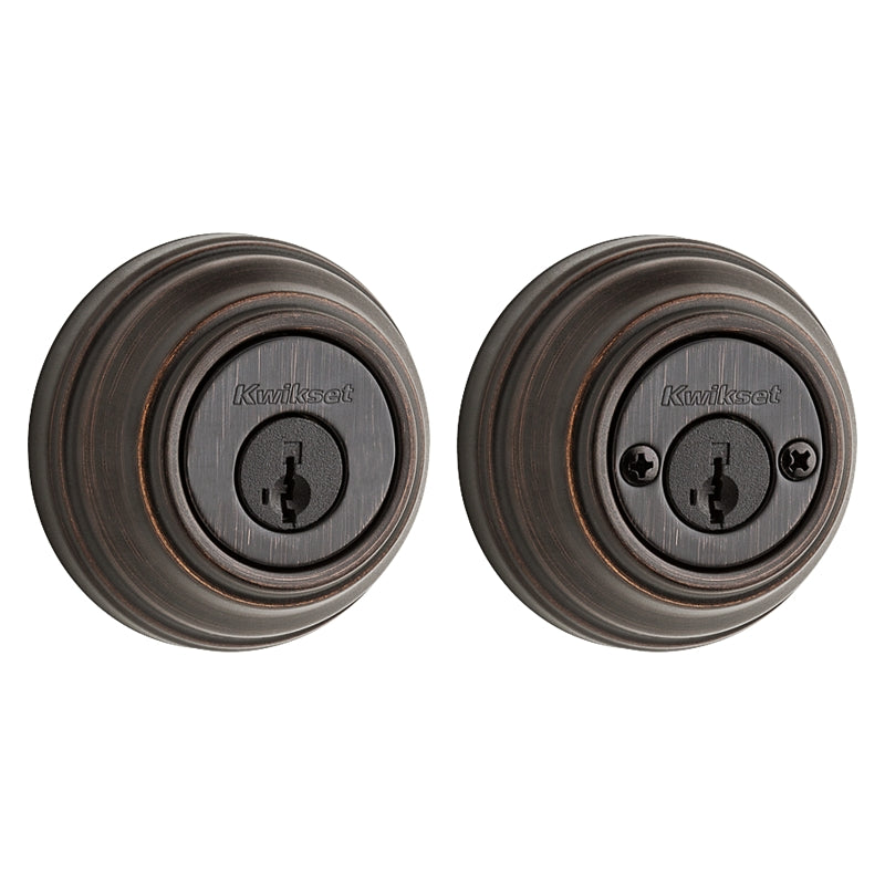 Kwikset 98511PSMTCP Deadbolt, 1 Grade, Keyed Alike Key, Steel, Venetian Bronze, 2-3/8 x 2-3/4 in Backset, KW1, K4 Keyway