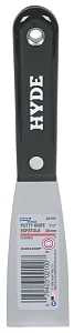 Hyde 02100 Putty Knife, 3-3/4 in L Blade, 1-1/2 in W Blade, HCS Blade, Black/Silver Handle, Nylon Handle