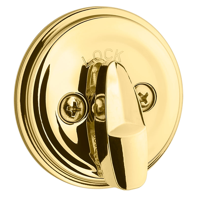Kwikset 99800-120 Deadbolt, 1 Grade, K4 Key, Metal, Polished Brass, 2-3/8 to 2-3/4 in Backset, KW1 Keyway