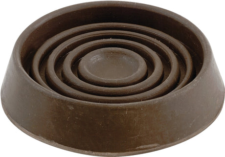 Shepherd Hardware 9075 Caster Cup, Round, 1-1/2 in Dimensions, Rubber, Brown, 4/PK, Pack of 6