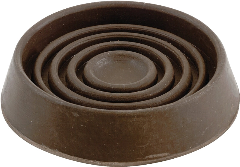 Shepherd Hardware 9077 Caster Cup, Round, 1-3/4 in Dimensions, Rubber, Brown, 4/PK, Pack of 6