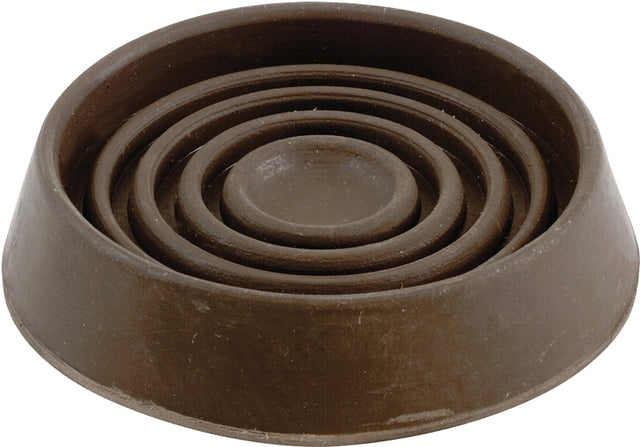 Shepherd Hardware 9077 Caster Cup, Round, 1-3/4 in Dimensions, Rubber, Brown, 4/PK, Pack of 6