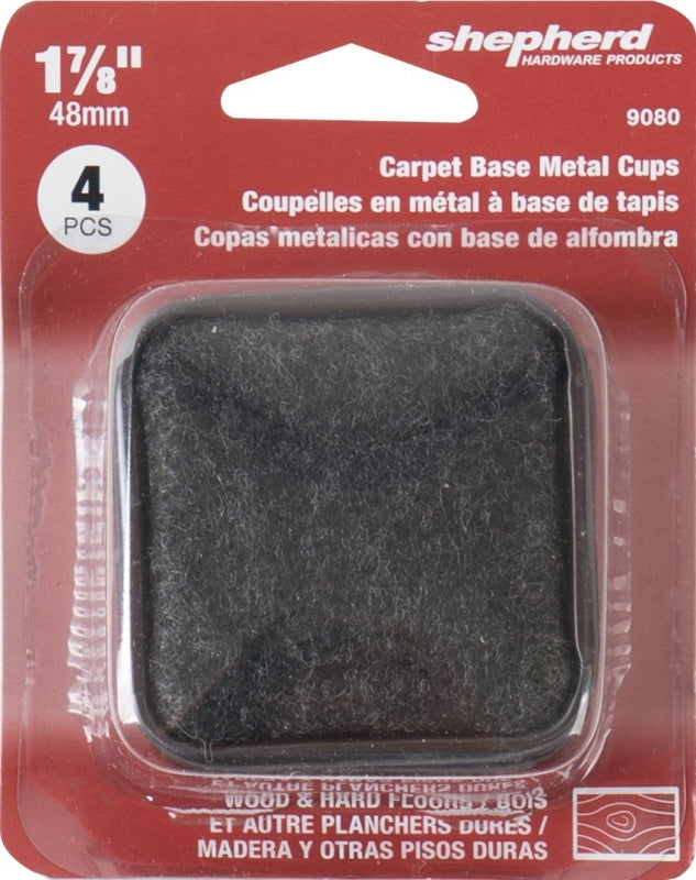 Shepherd Hardware 9080 Caster Cup, Square, 1-7/8 in Dimensions, Brown, 4/PK, Pack of 6