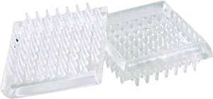 Shepherd Hardware 9083 Caster Cup, Square, 1-7/8 in Dimensions, Plastic, Clear, 4/PK, Pack of 6