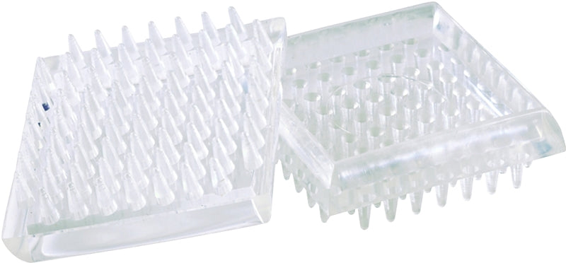 Shepherd Hardware 9083 Caster Cup, Square, 1-7/8 in Dimensions, Plastic, Clear, 4/PK, Pack of 6