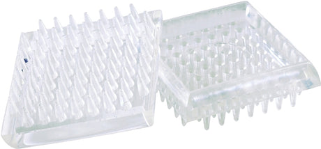 Shepherd Hardware 9083 Caster Cup, Square, 1-7/8 in Dimensions, Plastic, Clear, 4/PK, Pack of 6