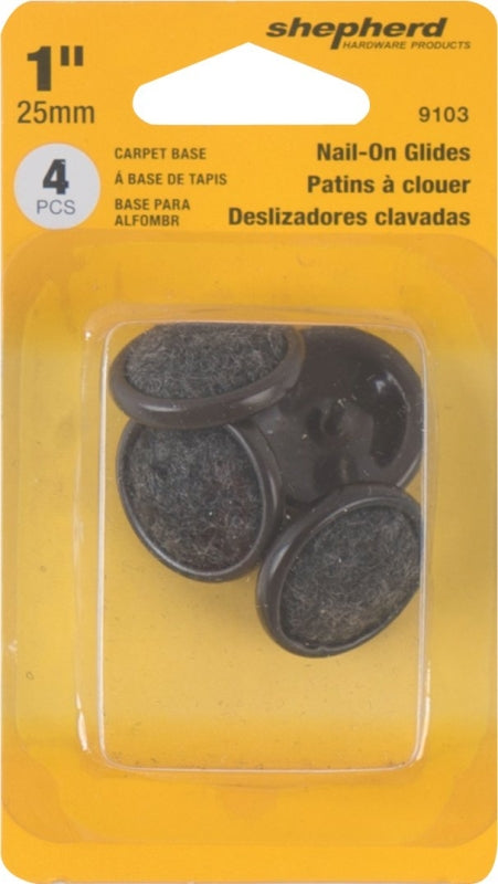 Shepherd Hardware 9103 Furniture Glide, Round, 1 in Dia Dimensions, 4/PK, Pack of 6