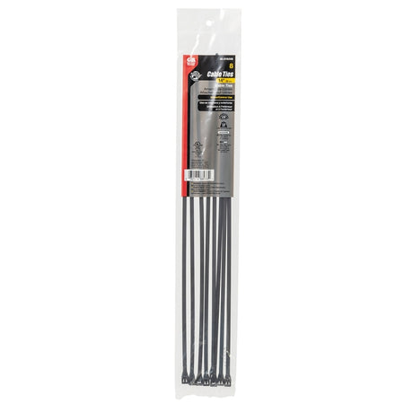 Gardner Bender 45-315UVB Cable Tie, Double-Lock Locking, 6/6 Nylon, Black, 14 in L, 8/PK
