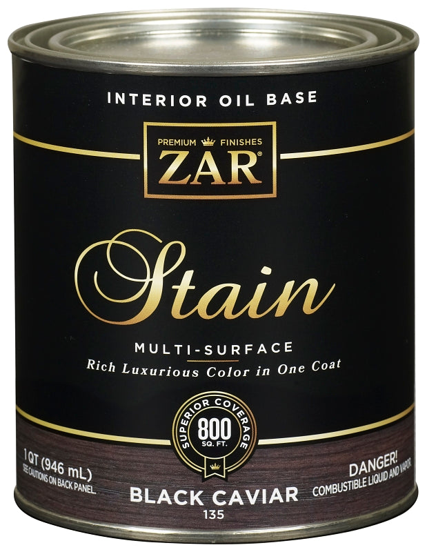 ZAR 13512 Interior Stain, Black Caviar, Liquid, 1 qt Can