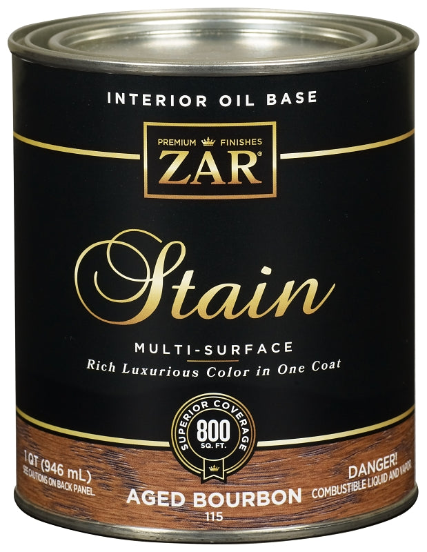 ZAR 11512 Interior Stain, Aged Bourbon, Liquid, 1 qt Can