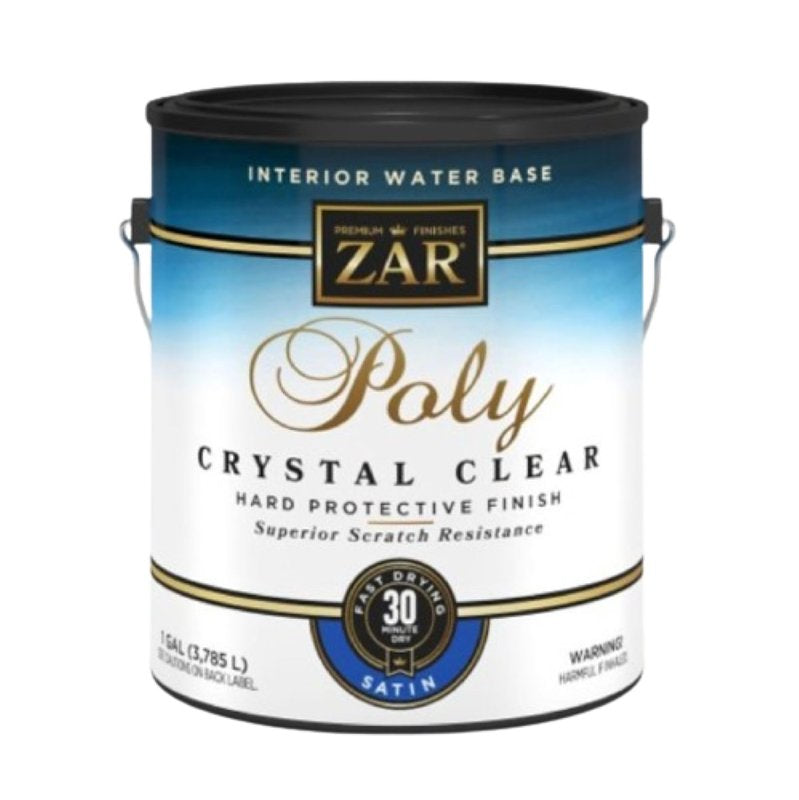 ZAR 32513 Interior Polyurethane Floor Finish, Satin, Liquid, Crystal Clear, 1 gal, Can, Pack of 2