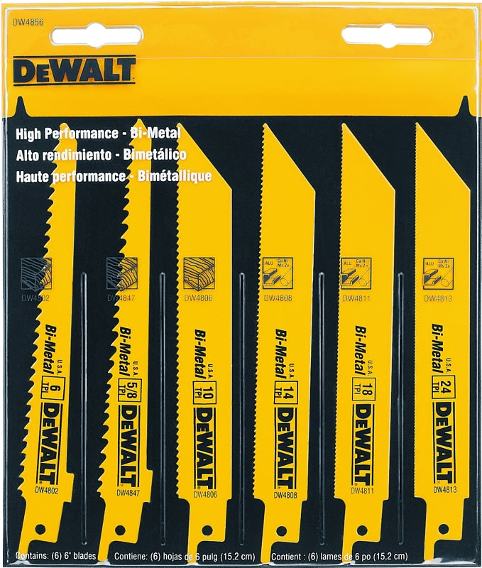 DEWALT DW4856 Reciprocating Saw Blade, Bi-Metal, Applicable Materials: Metal