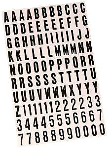 Hy-Ko MM-6 Packaged Number and Letter Set, 3/4 in H Character, Black Character, White Background, Vinyl, Pack of 10