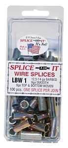 New Farm LBW1 Series Wire Splice, Stainless Steel, For: 12.5 to 14 ga Barbed Wire, 9 ga Top and Bottom Woven Fence