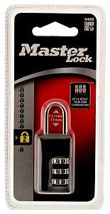 Master Lock 646D Padlock, 13/16 in W Body, 1/8 in Dia Shackle, 11/16 in H Shackle, Steel Shackle, Zinc Body, Black